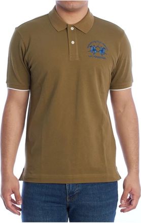 La Martina Klassiek Modern Poloshirt met Korte Mouwen - Heren - Polos - Groen - 2XL - Katoen - Tops