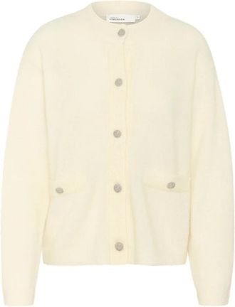 Karen by Simonsen Zachte Gebreide Vest met Knoopsluiting - Dames - Vesten - Beige - S - Truien & Vesten