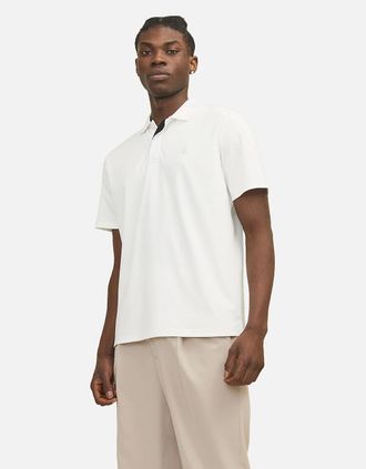 Jack & Jones Mens Jack & Jones Mens Crodney Short Sleeve Polo Shirt - White - Size: 40