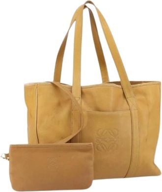 Loewe Pre-owned Tote Bag - Dames - Vintage Shopper - Beige - ONE Size - Leer - Vintage