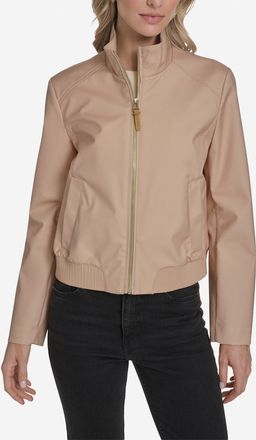 Cole Haan Womens Bomber Style Jacket - Beige Size Medium