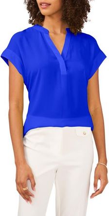 Chaus Split Neck Georgette Blouse in Goddess Blue at Nordstrom, Size X-Large