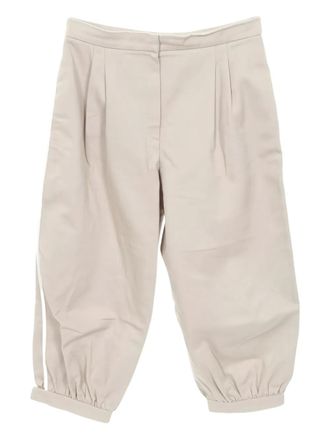 Fendi 2010s stripe trousers - women - Cotton - 44 - Neutrals