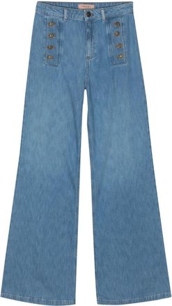 Twin-Set high-rise flared jeans - women - Cotton - 27 - Blue