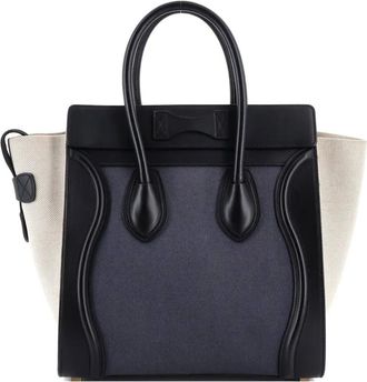 Celine Luggage Bag Canvas and Leather Mini satchel - Blu