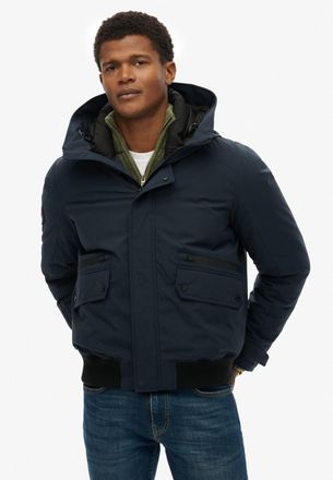 Superdry Steppjacke SUPERDRY CITY PADDED BOMBER JACKET, Herren, Gr. L, midnight navy, Web, Obermaterial: 51% Elastomultiester, 49% Polyester, unifarben, loose 