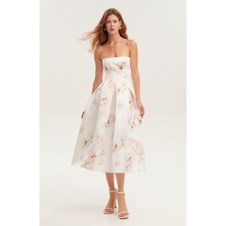 Milla Corset Midi Formal Occasion Dress in Peony at Nordstrom, Size 8