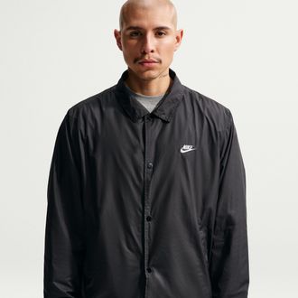 Nike Mens Club Coaches Jacket in Black | FN3316-010