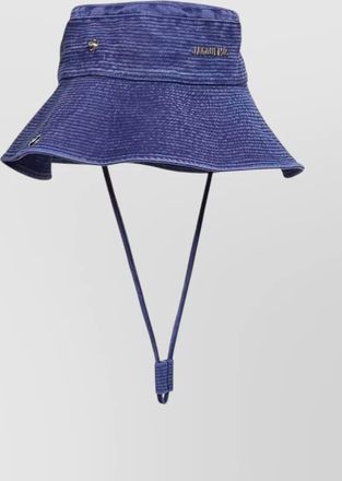 Jacquemus wide brim hat textured fabric ventilation eyelets