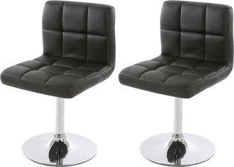 Hhg Hhg - Nunca Usado] Lote De 2 Sillas De Comedor Silla Giratoria Silla Kavala Imitaci&oacute;n Cuero Cromo, Negro