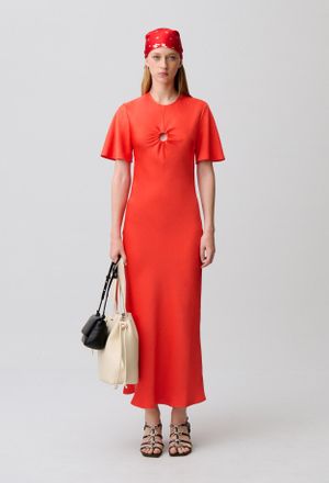 Claudie Pierlot Robe longue satin&eacute;e