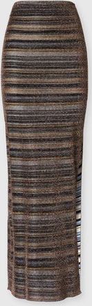 Missoni Striped Viscose Lam&eacute; Long Skirt With Slit in Green& Brown at Nordstrom, Size 40 It