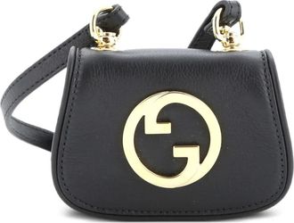 Gucci Blondie NM Card Case Wallet with Strap Leather crossbody bag - Nero