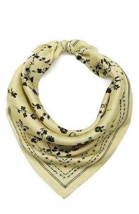 AllSaints Fleur De Lis Silk Bandana in Hay Yellow at Nordstrom