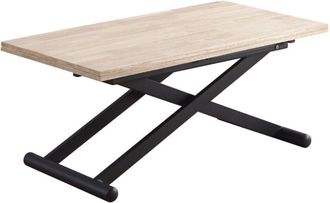 Home Heavenly Home Heavenly - Mesa Centro Elevable Extensible Xana. Dobla Su Tama&ntilde;o Para Ser Mesa De Comedor. Color: Roble Nordish - Negro