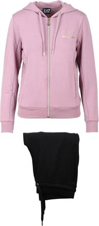 Emporio Armani Pink/Black Polyester Viscose Elastane Womens Tracksuit