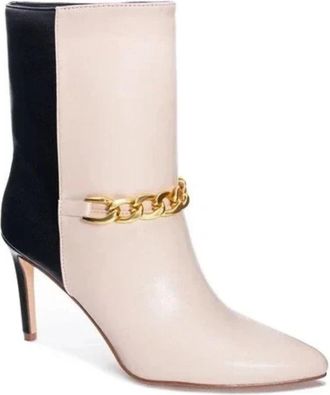 Chinese Laundry Womens Chinese Laundry Elisha Boots Natural Black Stiletto Heel Bootie ZAP1886