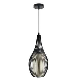 Trade Shop Trade Shop Traesio - Trade Shop - Lampadario Sospeso Ovale Pendente A Sospensione Moderno E27 Plafoniera B19 - Negro