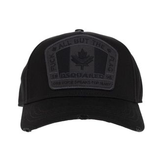 Dsquared2 D2 Patch Baseball Cap - Heren - Petten - Zwart - ONE Size - Katoen - Accessoires