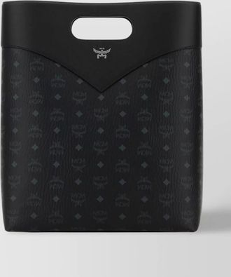 MCM monogram canvas tote bag with cut-out handles