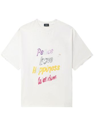 We11done T-shirt Peace con stampa - Bianco