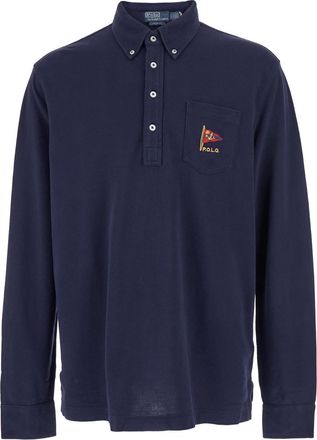 Polo Ralph Lauren classic Fit Blue Polo With Classic Collar And Embroidered Logo On The Front In Cotton Mesh Man
