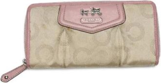 Coach Pre-owned Wallets, female, Pink, Size: ONE SIZE Pre-owned Canvas Wallet