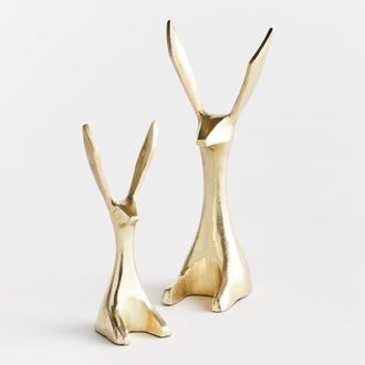 Napa Home & Garden 11.75 Decorative Long Ear Spring & Easter Gold Jackrabbit Figurines Set of 2 at Nordstrom