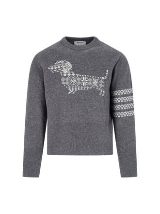 Thom Browne Hector Grey Wool Sweater