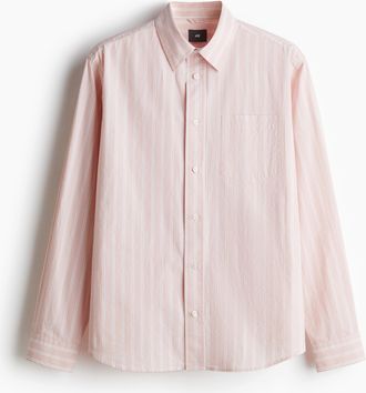 H&M Popelinehemd in Regular Fit - Pink