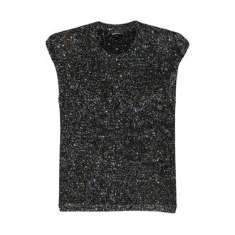 Emporio Armani Gebreide top met pailletten - Dames - Truien - Zwart - Maat: L