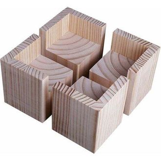 OEM Set Di 4 Rialzi In Legno Per Mobili, Rialzi Per Letto, Piedini Di Sollevamento Per Scrivania E Letto (dimensioni: 5x5x5 Cm)