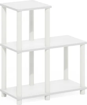 Furinno Turn-N-Tube Accent Decorative Shelf, White/White