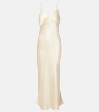 The Row Barika silk satin slip dress