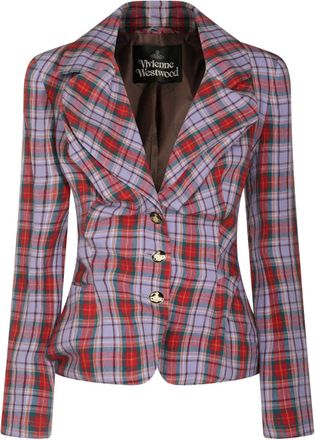 Vivienne Westwood Drunken checked button jacket - Purple