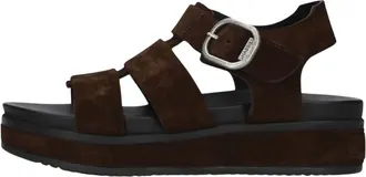 Shabbies Amsterdam Schoenen, Dames, Bruin, 37 EU, Leer, Maro Bold Sandalen