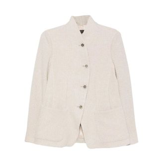 Emporio Armani Wool Blazer Jacket - Dames - Jassen - Beige - Maat: S Wol