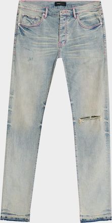 Purple Mens P001 Distressed Jeans