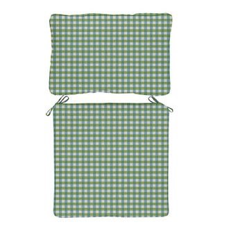 Ballard Designs Replacement Seat and Back Cushion with Zipper - 26x42 - Box Edge, Gale Gingham Cornflower - Ballard Designs