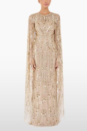 Jenny Packham Elio Sequin-Embellished Maxi Dress in Illusion at Nordstrom, Size 14 Uk