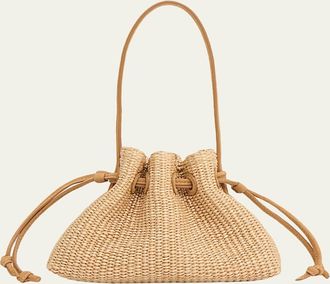 Mansur Gavriel Drawstring Raffia Pouch Bag