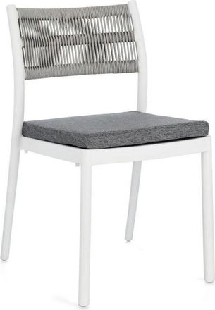 BIZZOTTO Hochwertiger, stapelbarer Outdoor Stuhl Alvin - Weiss/Hellgrau