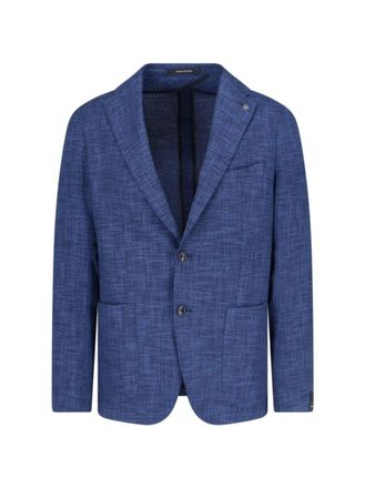 Tagliatore Single-Breasted Blazer - Blue M&eacute;lange