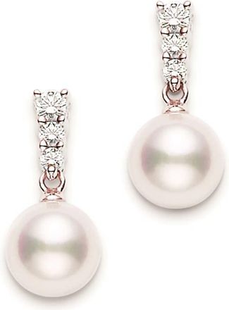 Mikimoto Morning Dew 8mm Akoya Cultured Pearl Earrings - 18K Rose Gold