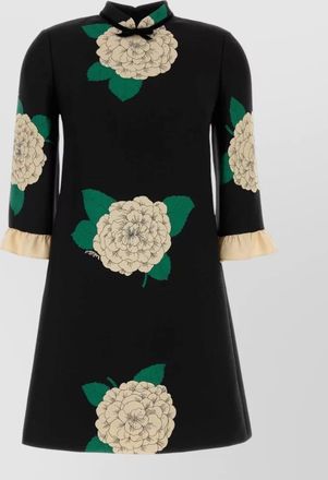 Valentino Garavani floral print dress high neckline