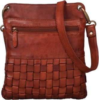 STILORD Sophie Shoulder Bag Women Small Leather Handbag Braided Crossbody Bag Vintage Evening Party Bag in Genuine Leather, Colour:Cognac - Used
