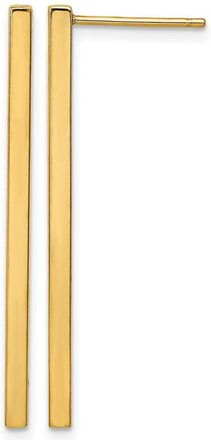 Diamond2Deal 14K Yellow Gold Bar Shape Drop Dangle Earrings