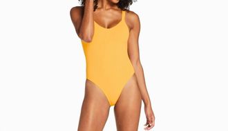 Vitamin A Leah Bodysuit Swimsuit In Ice Mango Ecorib