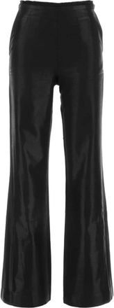 Diesel P-Lumys Pant - Dames - Wijde Broeken - Zwart - 3XS - Leer - Broeken