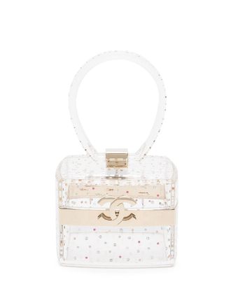 Chanel 2004 CC rhinestone-embellished vanity mini bag - women - Plastic - One Size - White